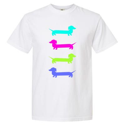 Doxie Lover Brightly Colored Dachshunds Meaningful Gift Garment-Dyed Heavyweight T-Shirt