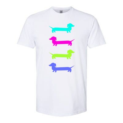 Doxie Lover Brightly Colored Dachshunds Meaningful Gift Softstyle CVC T-Shirt