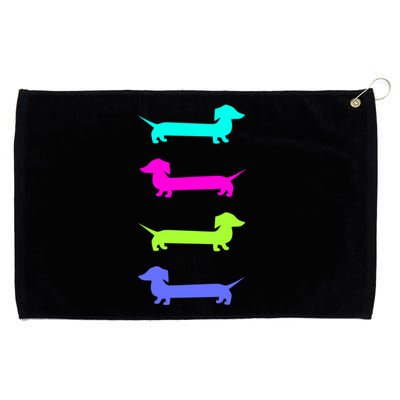 Doxie Lover Brightly Colored Dachshunds Cute Gift Grommeted Golf Towel