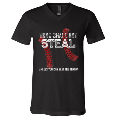 Dallas Lions Baseball Thou Shall Not Steal V-Neck T-Shirt