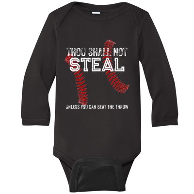 Dallas Lions Baseball Thou Shall Not Steal Baby Long Sleeve Bodysuit