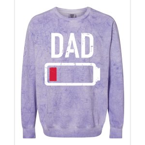 Dad Low Battery Gift For Father's Day Cute Gift Colorblast Crewneck Sweatshirt