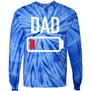 Dad Low Battery Gift For Father's Day Cute Gift Tie-Dye Long Sleeve Shirt