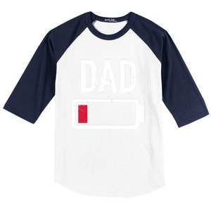 Dad Low Battery Gift For Father's Day Cute Gift Baseball Sleeve Shirt