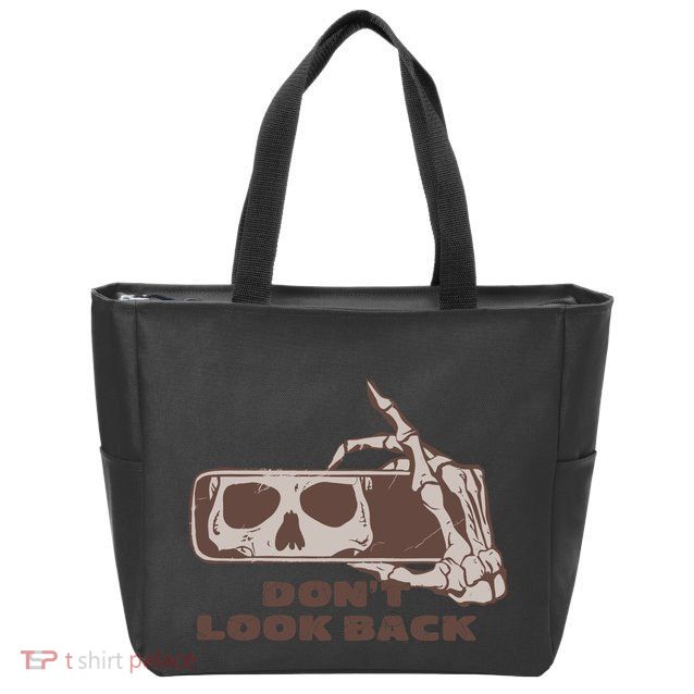 DonT Look Back Skeleton Car Mirror Transparent Zip Tote Bag