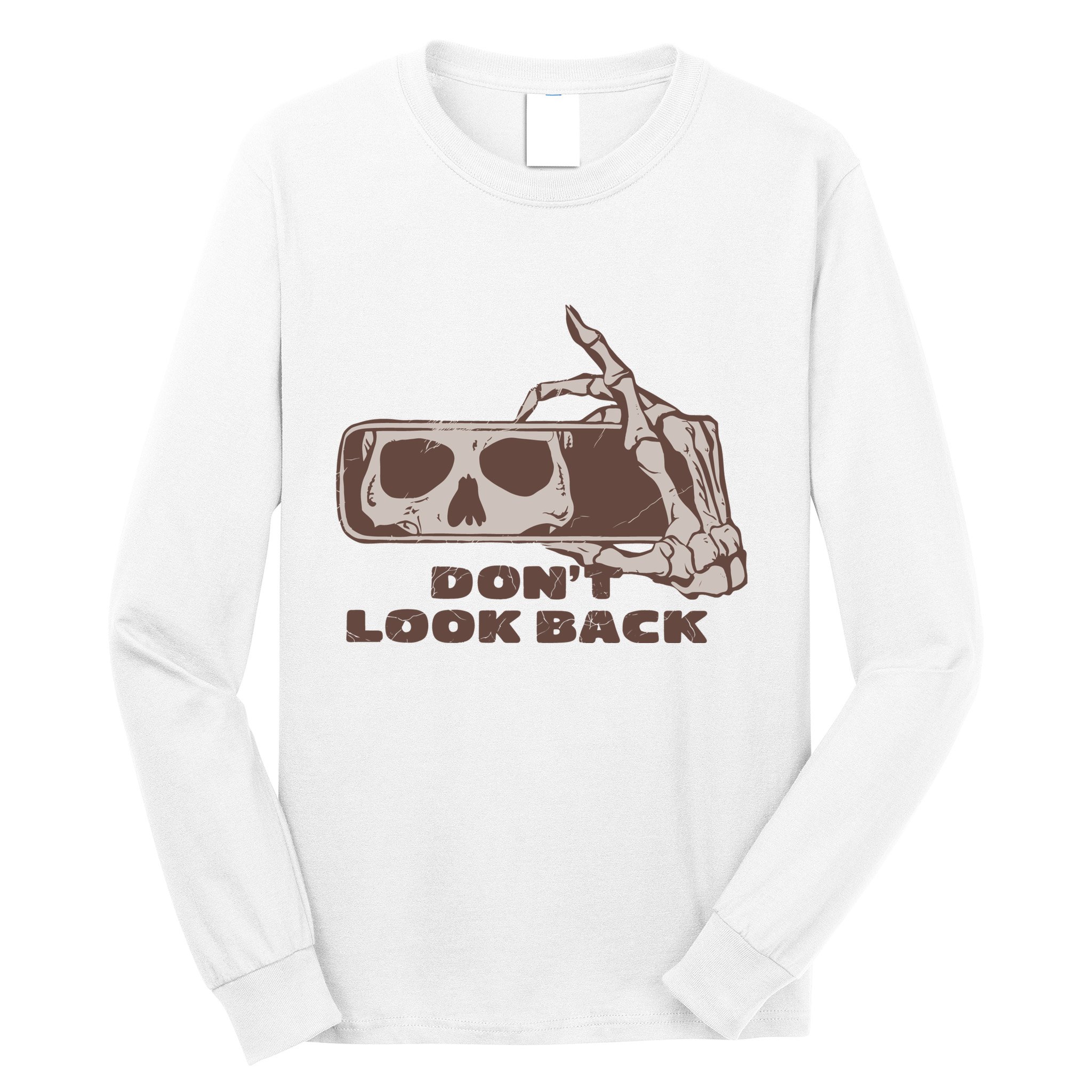 DonT Look Back Skeleton Car Mirror Transparent Long Sleeve Shirt