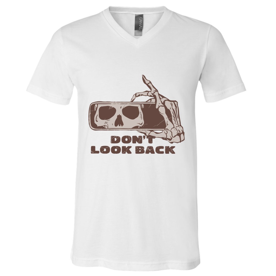 DonT Look Back Skeleton Car Mirror Transparent V-Neck T-Shirt
