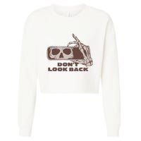DonT Look Back Skeleton Car Mirror Transparent Cropped Pullover Crew