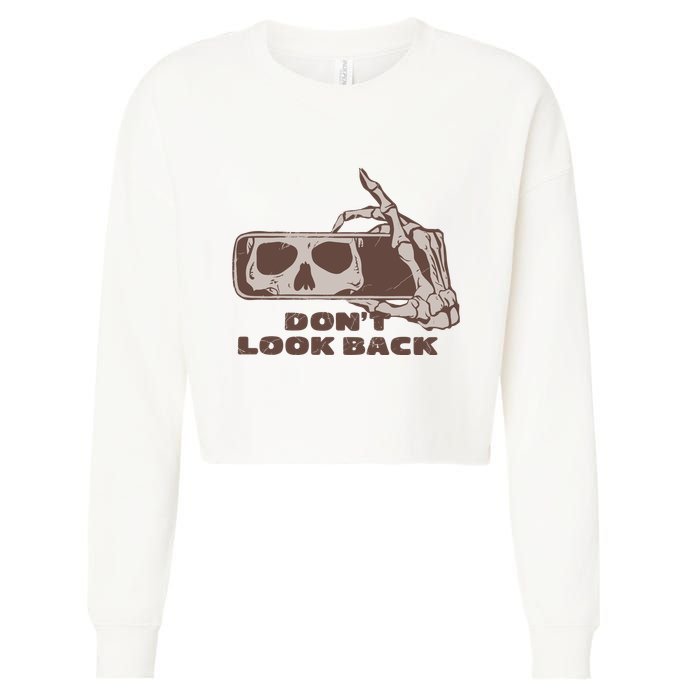 DonT Look Back Skeleton Car Mirror Transparent Cropped Pullover Crew