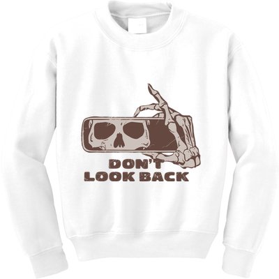 DonT Look Back Skeleton Car Mirror Transparent Kids Sweatshirt