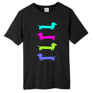 Doxie Lover Brightly Colored Dachshunds Gift Tall Fusion ChromaSoft Performance T-Shirt