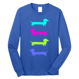 Doxie Lover Brightly Colored Dachshunds Gift Long Sleeve Shirt