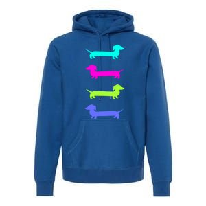 Doxie Lover Brightly Colored Dachshunds Gift Premium Hoodie