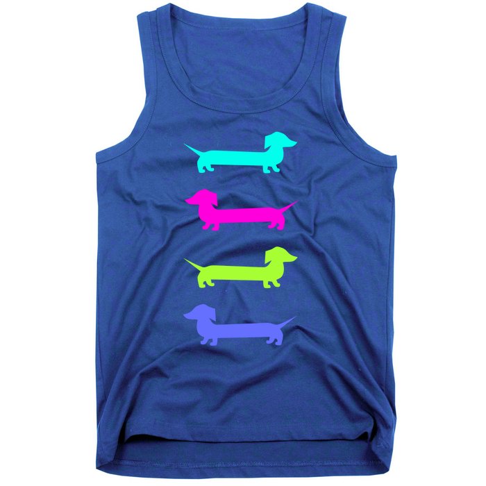 Doxie Lover Brightly Colored Dachshunds Gift Tank Top