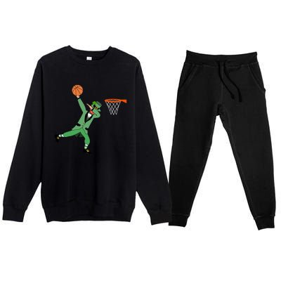 Dab Leprechaun Basketball Gift St Patricks Day Tee Gift Premium Crewneck Sweatsuit Set