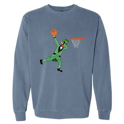 Dab Leprechaun Basketball Gift St Patricks Day Tee Gift Garment-Dyed Sweatshirt