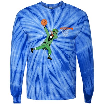 Dab Leprechaun Basketball Gift St Patricks Day Tee Gift Tie-Dye Long Sleeve Shirt