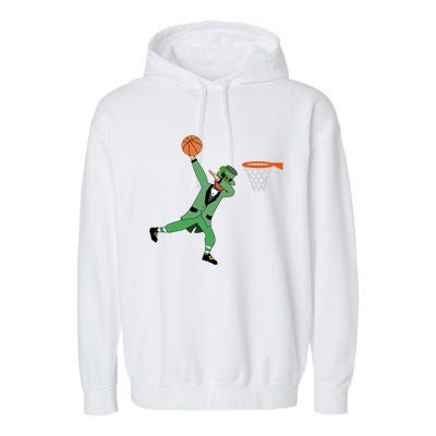 Dab Leprechaun Basketball Gift St Patricks Day Tee Gift Garment-Dyed Fleece Hoodie