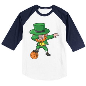 Dabbing Leprechaun Basketball Mcdab St Patricks Day Gift Baseball Sleeve Shirt