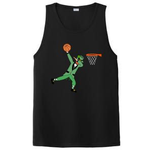 Dabbing Leprechaun Basketball Cute Gift St Patricks Day Tee Cute Gift PosiCharge Competitor Tank