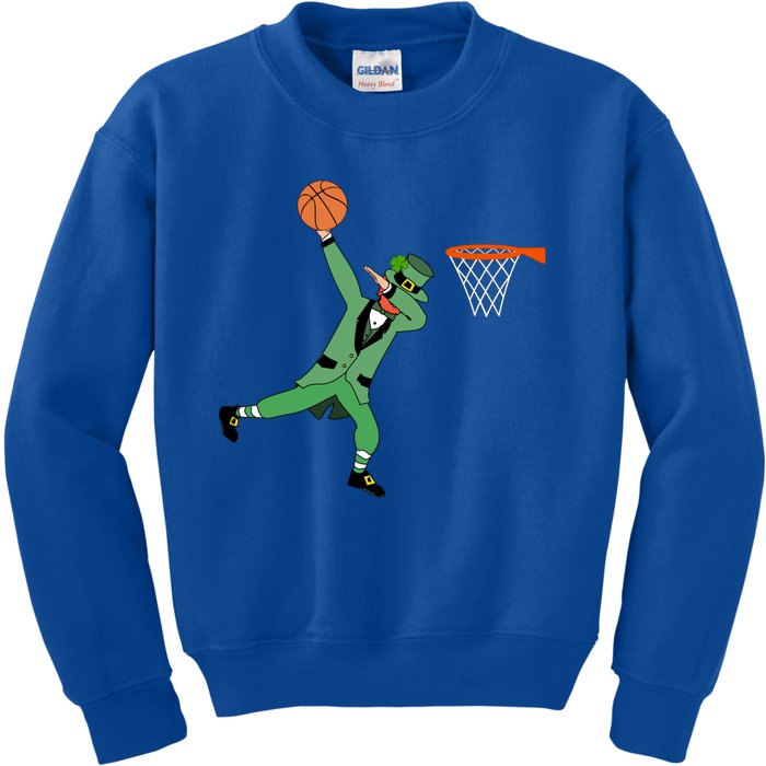 Dabbing Leprechaun Basketball Cute Gift St Patricks Day Tee Cute Gift Kids Sweatshirt