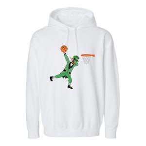 Dabbing Leprechaun Basketball Cute Gift St Patricks Day Tee Cute Gift Garment-Dyed Fleece Hoodie