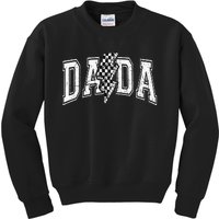 Dada Lightning Bolt Checkered FatherS Day Kids Sweatshirt