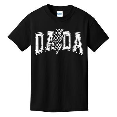 Dada Lightning Bolt Checkered FatherS Day Kids T-Shirt