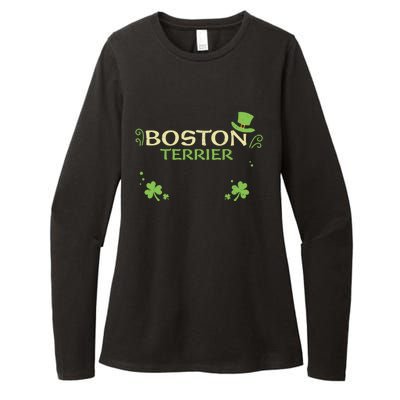 Dog Lover: Boston Terrier Gift St Patrick's Day Cool Gift Womens CVC Long Sleeve Shirt