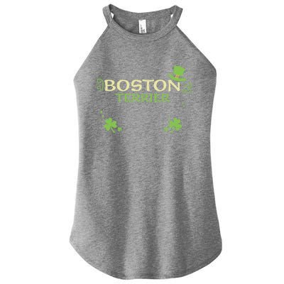 Dog Lover: Boston Terrier Gift St Patrick's Day Cool Gift Women’s Perfect Tri Rocker Tank