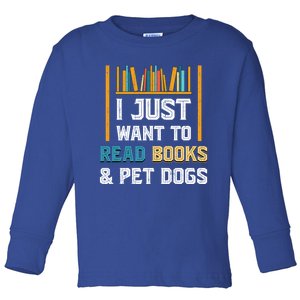 Dog Lover Bookworm Librarian Dog Owner Funny Book Reading Gift Toddler Long Sleeve Shirt