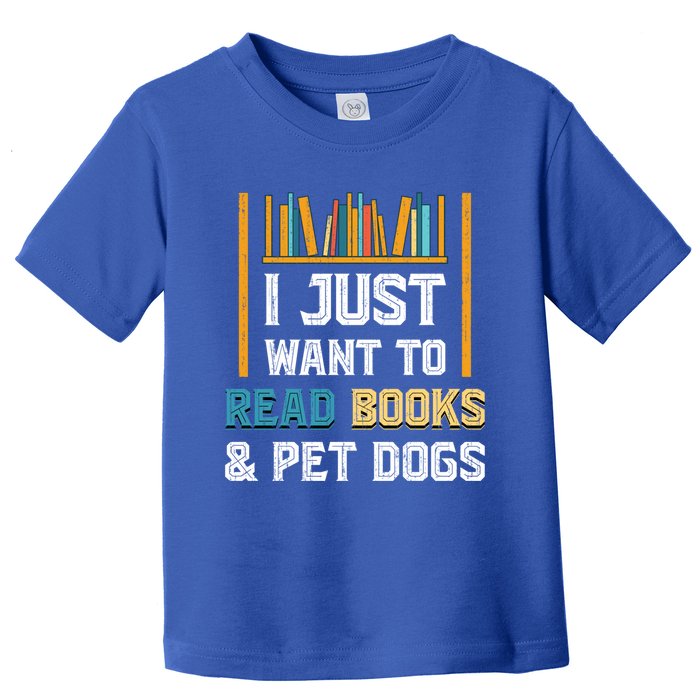 Dog Lover Bookworm Librarian Dog Owner Funny Book Reading Gift Toddler T-Shirt