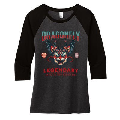 Dragonfly Legendary Craft Beer Festival Santa Fe New Mexico Women's Tri-Blend 3/4-Sleeve Raglan Shirt