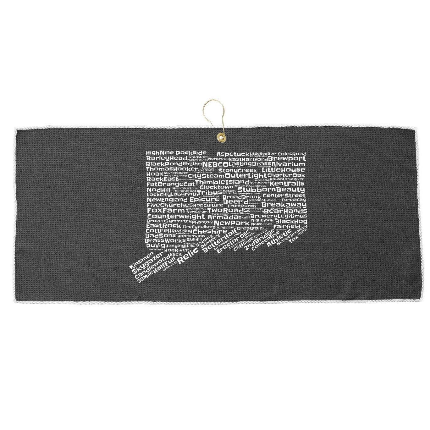 Drink Local Connecticut Breweries Large Microfiber Waffle Golf Towel