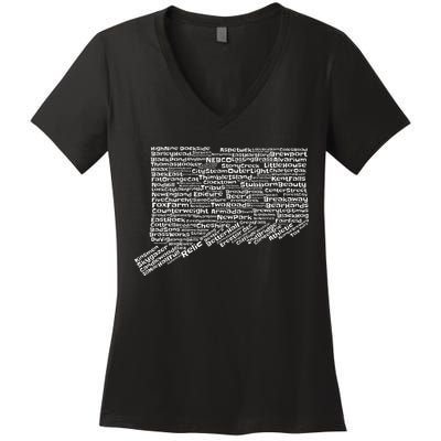 Drink Local Connecticut Breweries Women's V-Neck T-Shirt