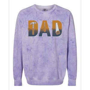 Dad Life Construction Fathers Day Builder Colorblast Crewneck Sweatshirt