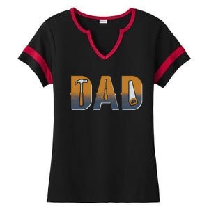 Dad Life Construction Fathers Day Builder Ladies Halftime Notch Neck Tee