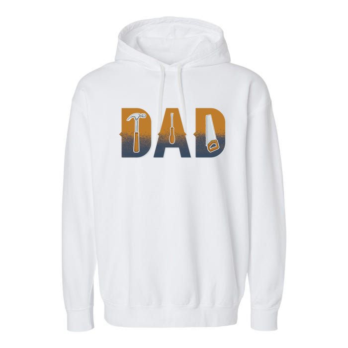 Dad Life Construction Fathers Day Builder Garment-Dyed Fleece Hoodie