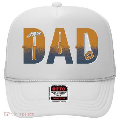 Dad Life Construction Fathers Day Builder High Crown Mesh Back Trucker Hat