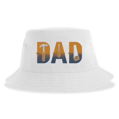 Dad Life Construction Fathers Day Builder Sustainable Bucket Hat