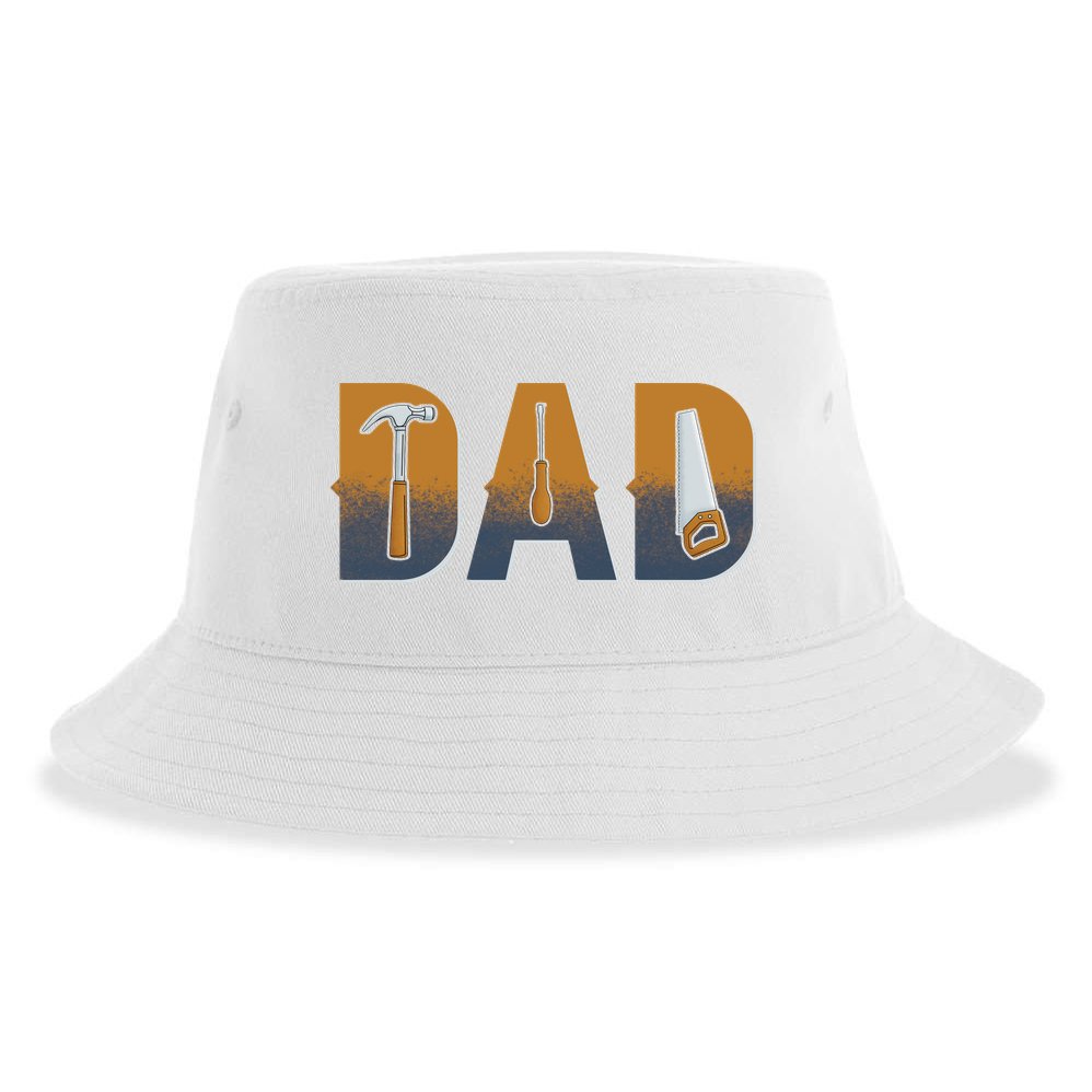 Dad Life Construction Fathers Day Builder Sustainable Bucket Hat