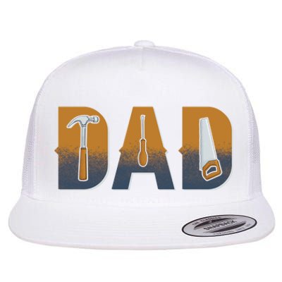 Dad Life Construction Fathers Day Builder Flat Bill Trucker Hat