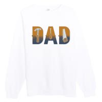 Dad Life Construction Fathers Day Builder Premium Crewneck Sweatshirt