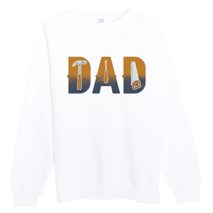 Dad Life Construction Fathers Day Builder Premium Crewneck Sweatshirt