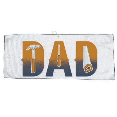 Dad Life Construction Fathers Day Builder Large Microfiber Waffle Golf Towel