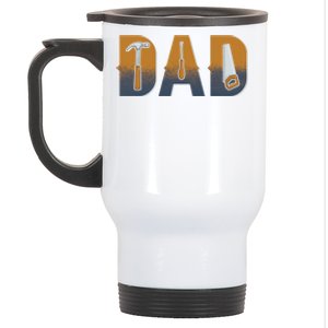 Dad Life Construction Fathers Day Builder Stainless Steel Travel Mug