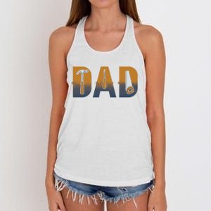 Dad Life Construction Fathers Day Builder Women's Knotted Racerback Tank