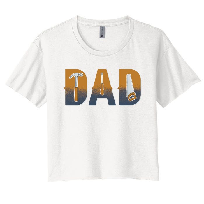 Dad Life Construction Fathers Day Builder Women's Crop Top Tee