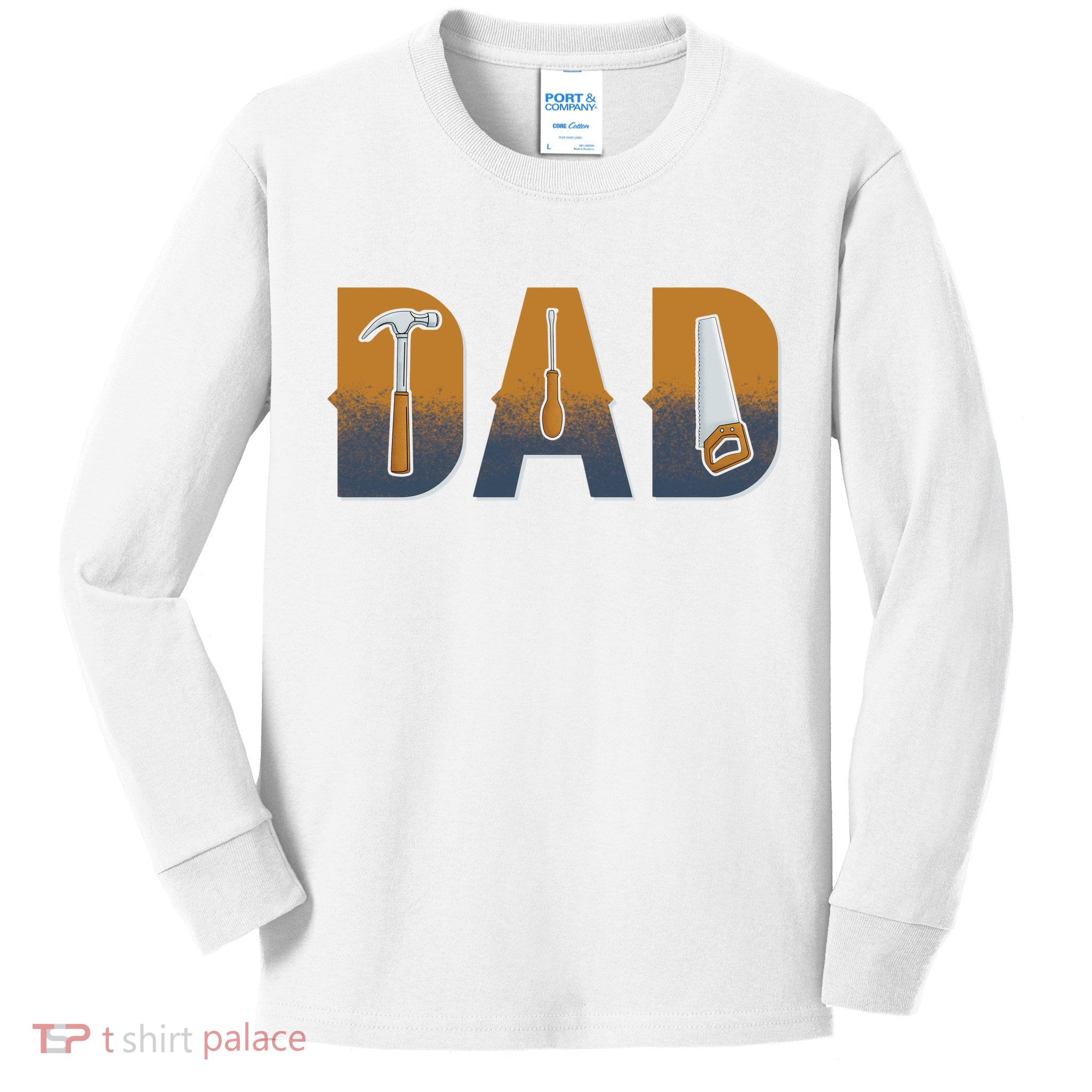 Dad Life Construction Fathers Day Builder Kids Long Sleeve Shirt