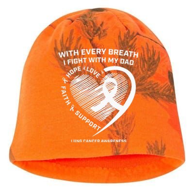 Dad Lung Cancer Awareness Gifts White Ribbon Lung Cancer Dad Kati - Camo Knit Beanie